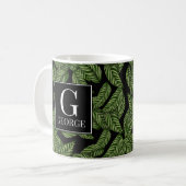 Bladontwerp initiële monogram koffiemok (Voorkant links)