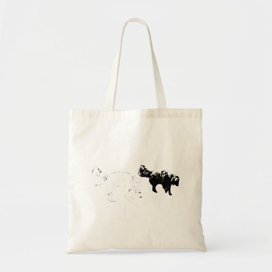 Bladpadtrackers, breed duo tote bag (Voorkant)