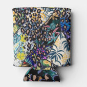 Bladpatchwork, tropische achtergrond blikjeskoeler (Achterkant)