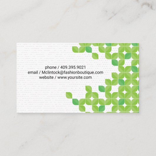 Bladpatroon achtergrond visitekaartje (Achterkant)