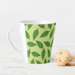 Bladpatroon, blad patroon, lente bladeren latte mok