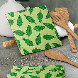 Bladpatroon, blad patroon, lente bladeren tegeltje
