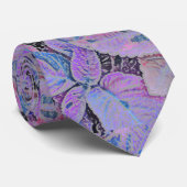 BLADPATROON/BLAUW, ROZE, PAARSE KLEUREN STROPDAS (Opgerold)