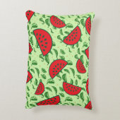 Bladpatroon en watermeloenen accent kussen (Achterkant (Verticaal))