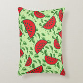 Bladpatroon en watermeloenen accent kussen (Voorkant(Verticaal))