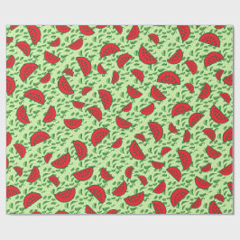 Bladpatroon en watermeloenen cadeaupapier