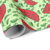 Bladpatroon en watermeloenen cadeaupapier (Rol Hoek)