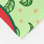 Bladpatroon en watermeloenen fleece deken (Hoek)