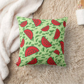 Bladpatroon en watermeloenen kussen (Deken)