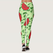 Bladpatroon en Watermeloenen Leggings (Achterkant)