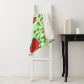 Bladpatroon en watermeloenen sherpa deken (In situ)