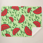 Bladpatroon en watermeloenen sherpa deken (Voorkant (horizontaal))