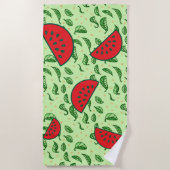 Bladpatroon en watermeloenen strandlaken (Voorkant)