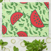 Bladpatroon en watermeloenen theedoek (Gevouwen)