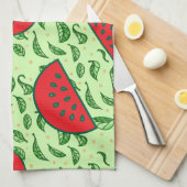 Bladpatroon en watermeloenen theedoek (Quarter Fold)