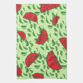 Bladpatroon en watermeloenen theedoek (Verticaal)