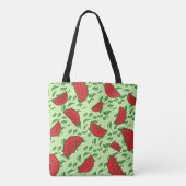 Bladpatroon en watermeloenen tote bag (Achterkant)