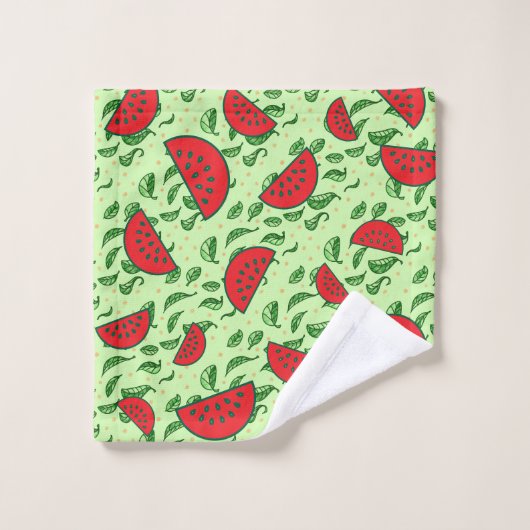 Bladpatroon en watermeloenen washandje (Wasdoekje)