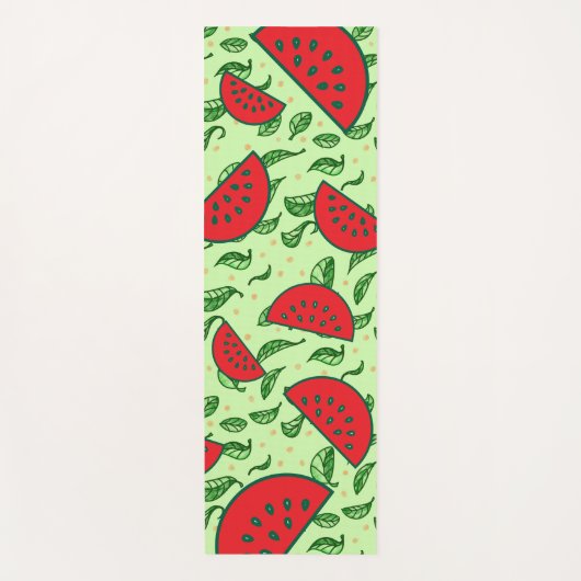 Bladpatroon en watermeloenen yogamat (Voorkant)