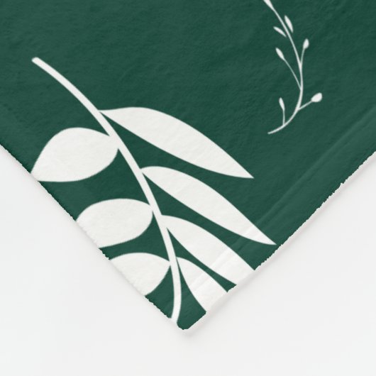 bladpatroon fleece deken (Hoek)