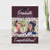 Bladpatroon Gefeliciteerd Afstuderen 2 Foto Kaart (Voorkant)