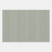 Bladpatroon Gingham en Stripes Dusky Green | Inpakpapier Vel (Voorkant 3)