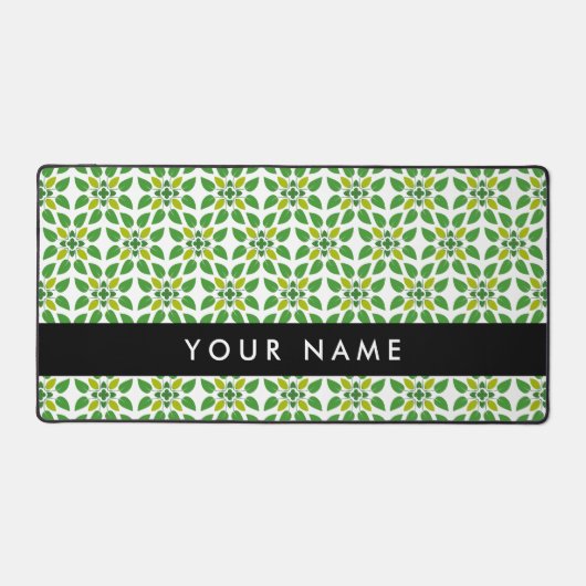 Bladpatroon, Groene bladeren, Jouw naam Bureaumat (Voorkant)