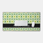 Bladpatroon, Groene bladeren, Jouw naam Bureaumat (Keyboard & Muis)