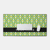 Bladpatroon, Groene bladeren, Jouw naam Bureaumat (Keyboard & Muis)