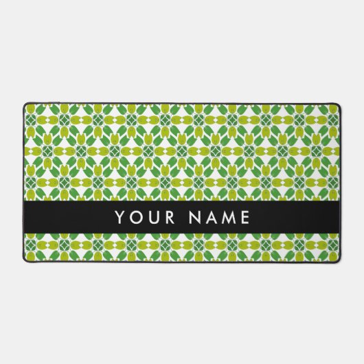 Bladpatroon, Groene bladeren, Jouw naam Bureaumat (Voorkant)