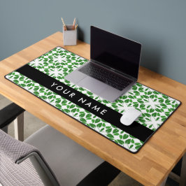 Bladpatroon, Groene bladeren, Jouw naam Bureaumat