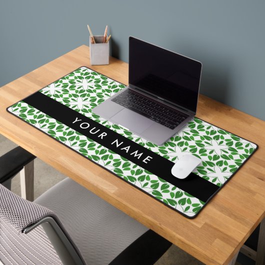 Bladpatroon, Groene bladeren, Jouw naam Bureaumat (Kantoor 2)