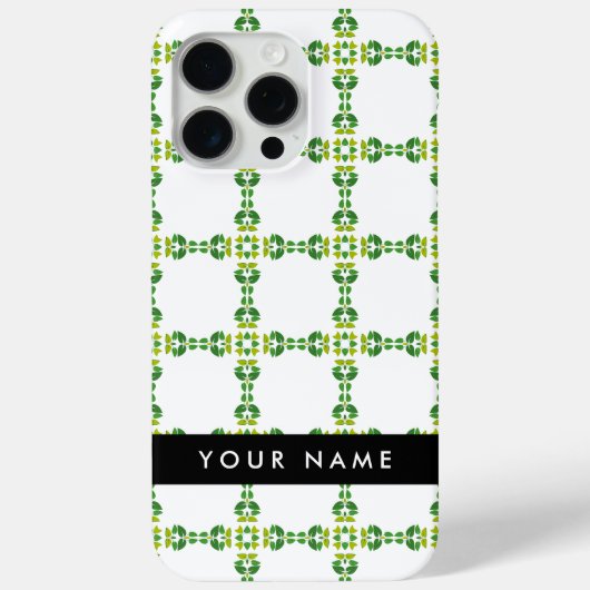 Bladpatroon, Groene bladeren, Jouw naam Case-Mate iPhone Case (Achterkant)
