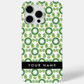 Bladpatroon, Groene bladeren, Jouw naam Case-Mate iPhone Case (Achterkant)