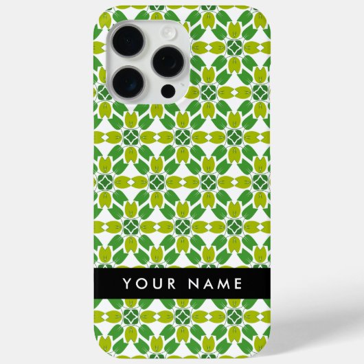 Bladpatroon, Groene bladeren, Jouw naam Case-Mate iPhone Case (Achterkant)