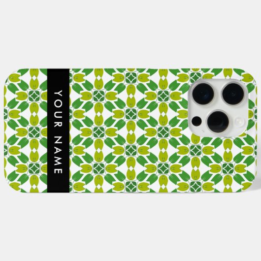 Bladpatroon, Groene bladeren, Jouw naam Case-Mate iPhone Case (Achterkant (horizontaal))