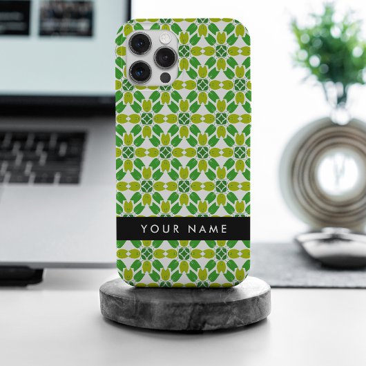 Bladpatroon, Groene bladeren, Jouw naam Case-Mate iPhone Case