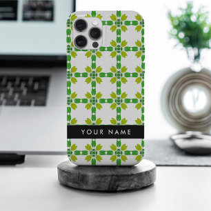 Bladpatroon, Groene bladeren, Jouw naam iPhone 15 Pro Max Hoesje