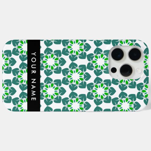 Bladpatroon, Groene bladeren, Jouw naam Case-Mate iPhone Case (Achterkant (horizontaal))