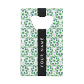Bladpatroon, Groene bladeren, Jouw naam Creditkaart Flessenopener (Achterkant)