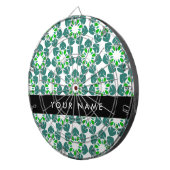 Bladpatroon, Groene bladeren, Jouw naam Dartbord (Voorkant Rechts)