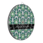 Bladpatroon, Groene bladeren, Jouw naam Dartbord (Voorkant Links)