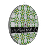 Bladpatroon, Groene bladeren, Jouw naam Dartbord (Voorkant Links)