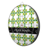 Bladpatroon, Groene bladeren, Jouw naam Dartbord (Voorkant Rechts)