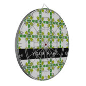 Bladpatroon, Groene bladeren, Jouw naam Dartbord (Voorkant Links)