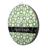 Bladpatroon, Groene bladeren, Jouw naam Dartbord (Voorkant Rechts)