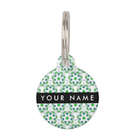 Bladpatroon, Groene bladeren, Jouw naam Huisdierpenning