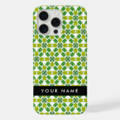Bladpatroon, Groene bladeren, Jouw naam iPhone Hoesje (Achterkant)