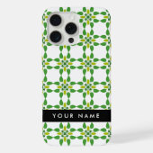 Bladpatroon, Groene bladeren, Jouw naam iPhone Hoesje (Achterkant)