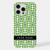 Bladpatroon, Groene bladeren, Jouw naam iPhone Hoesje (Achterkant)